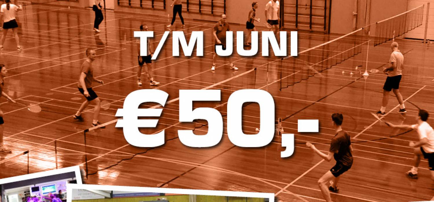 Sport tot met juni voor maar €50,-