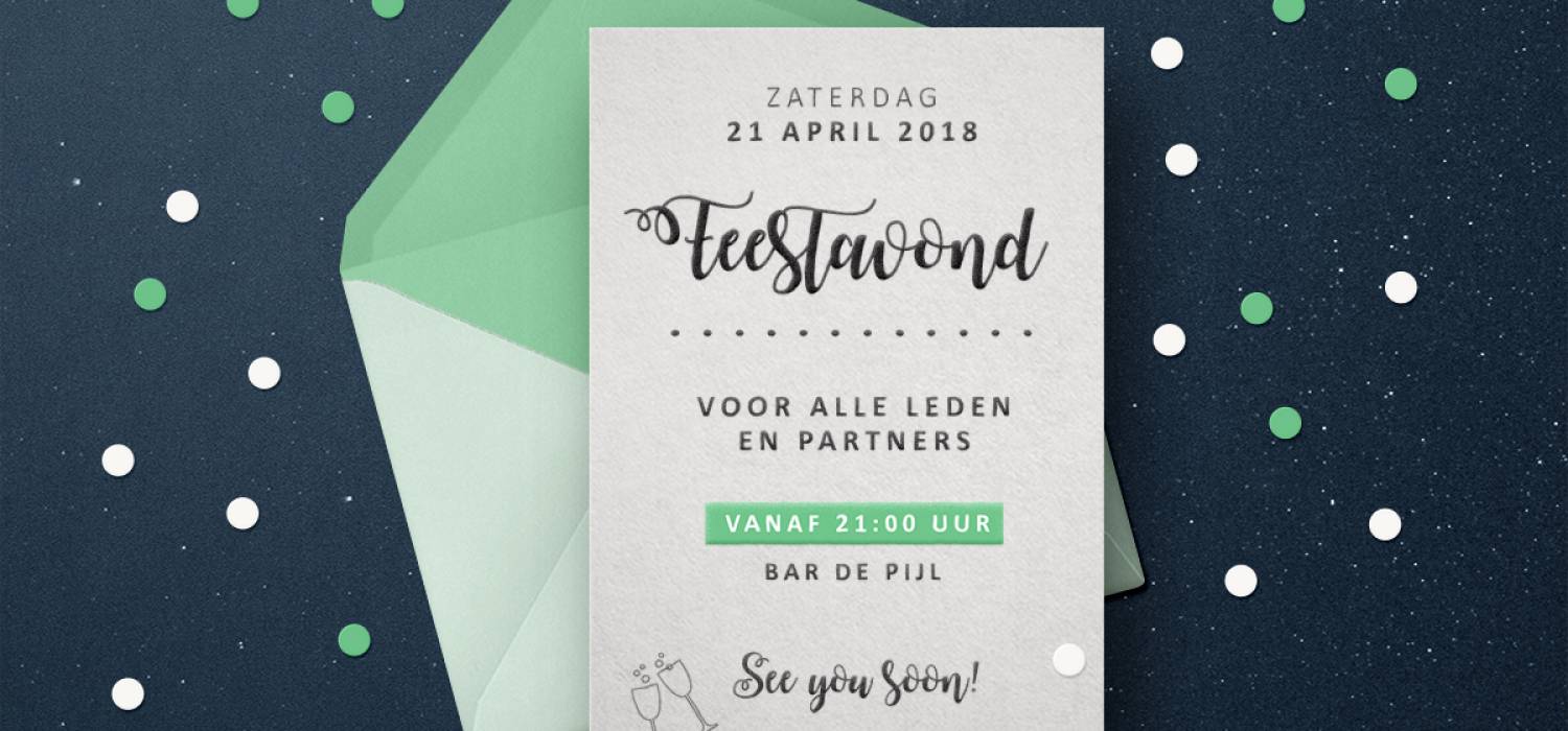 Zaterdag 21 april, vanaf 21:00: Feestavond voor alle leden en hun partners.