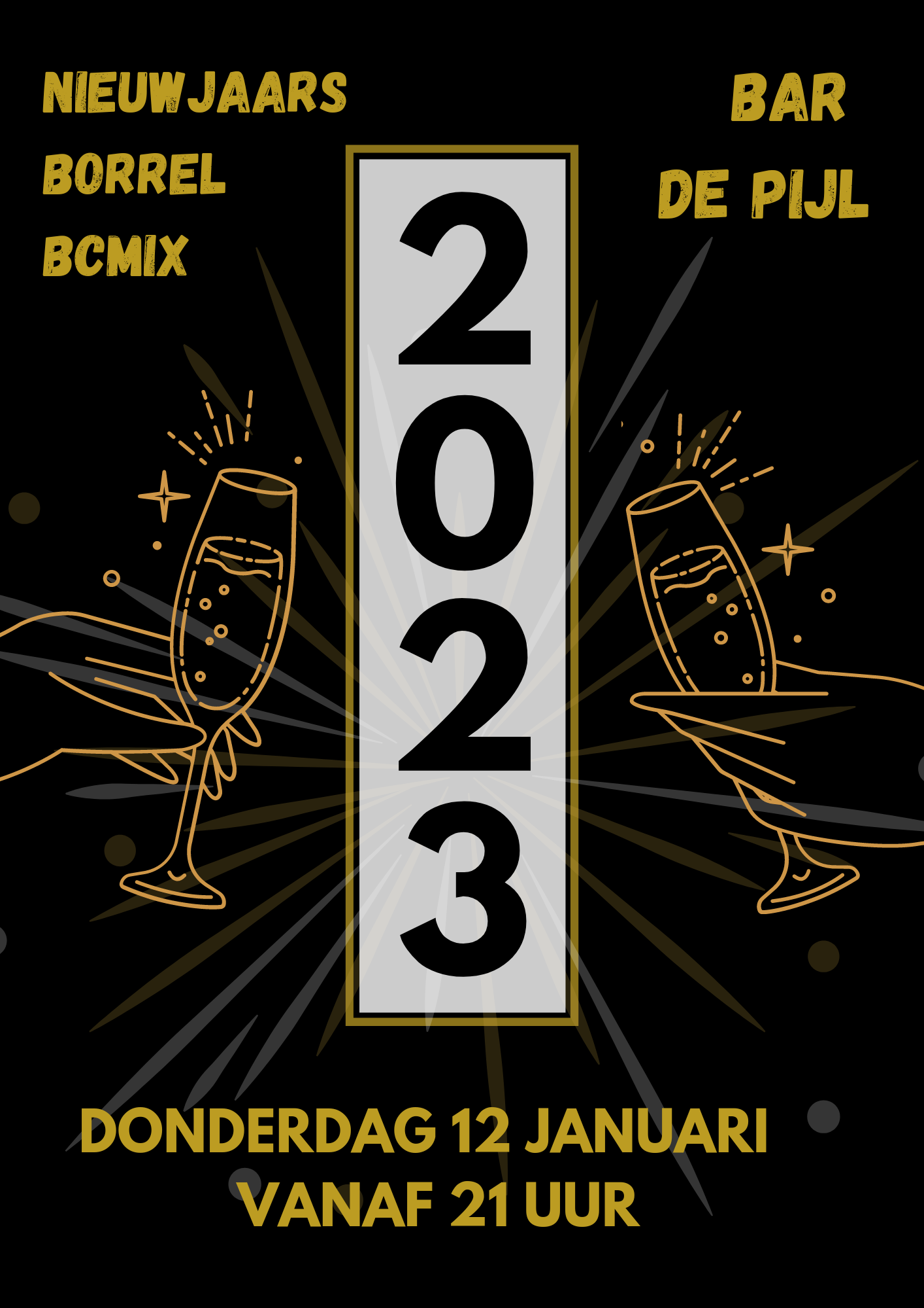 Uitnodiging voor de Nieuwjaarsborrel op do 12 januari 2023
